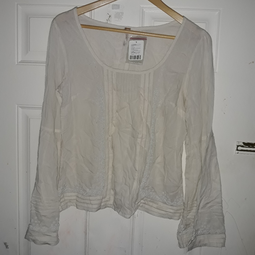 NWT Free People Bohemian Flare Beaded Top
